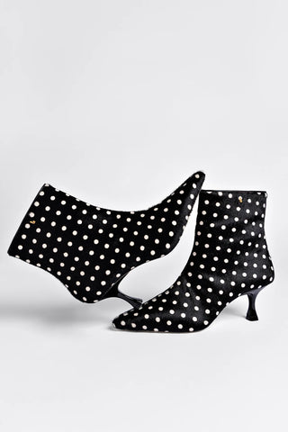 Ines Boot Black Printed Hair Leather Boot Larroudé