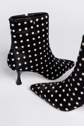Ines Boot Black Printed Hair Leather Boot Larroudé