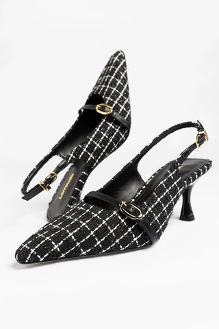 Ines Pump Black Tweed Pump Larroude
