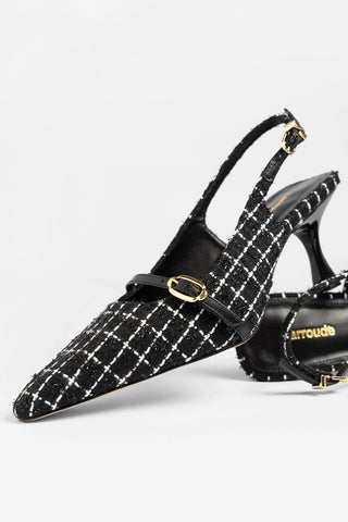 Ines Pump Black Tweed Pump Larroude