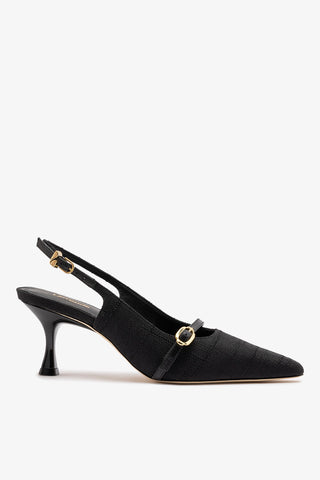 Ines Pump Black Raffia