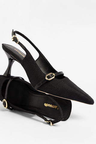 Ines Pump Black Raffia
