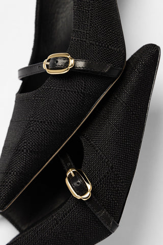 Ines Pump Black Raffia