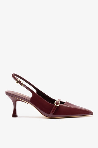 Ines Pump Burgundy Leather Pump Larroudé