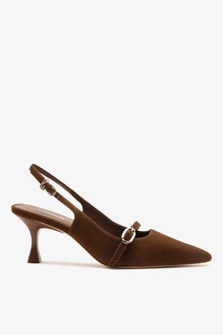 Ines Pump Burnt Umber Suede Pump Larroudé