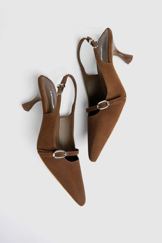 Ines Pump Burnt Umber Suede Pump Larroudé