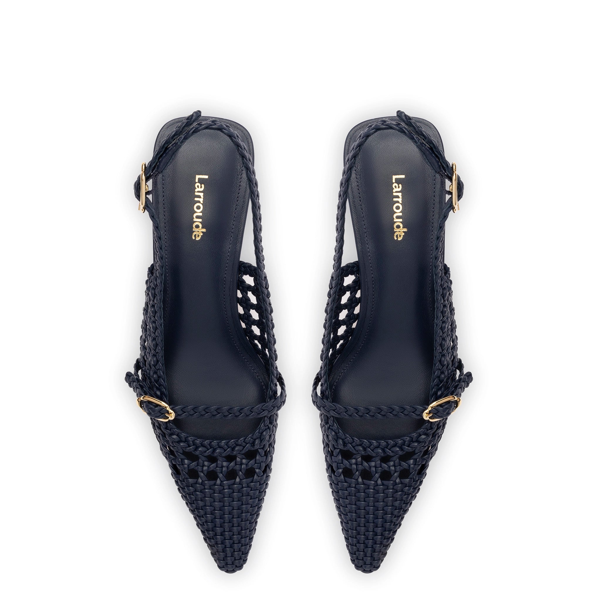 Ines Macrame Pump In Navy Leather