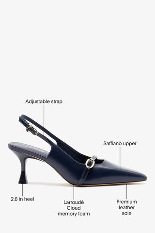 Ines Pump Indigo Leather Pump Larroudé