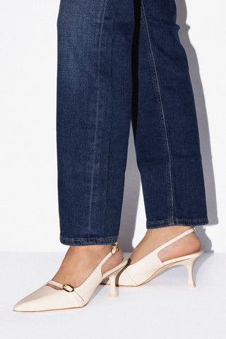 Ines Pump Ivory Leather Pump Larroudé
