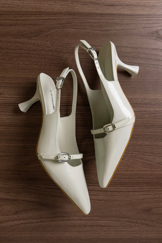 Ines Pump Gray Leather Pump Larroudé