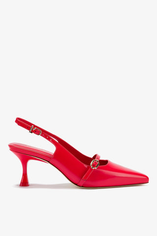 Ines Pump In Scarlet Leather Pump L294-INES-SCAR-1247