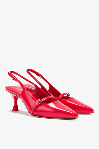 Ines Pump In Scarlet Leather Pump L294-INES-SCAR-1247