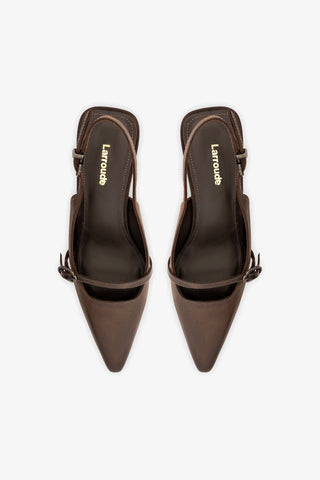 Ines Pump In Brown Shadow Leather