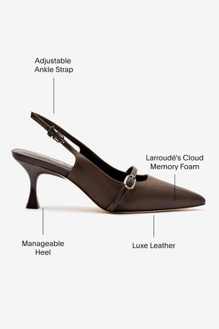 Ines Pump In Brown Shadow Leather