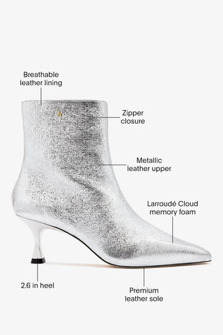 Ines Boot Silver Leather Boot Larroudé