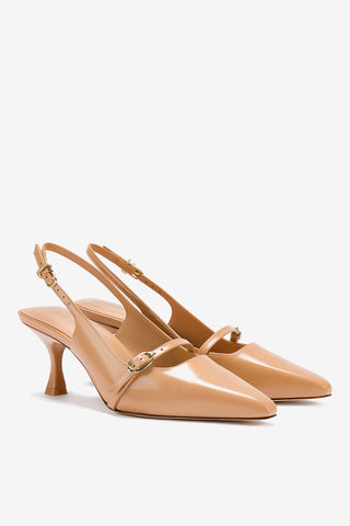 Ines Pump In Tan Leather Pump L294-INES-TAN-1249