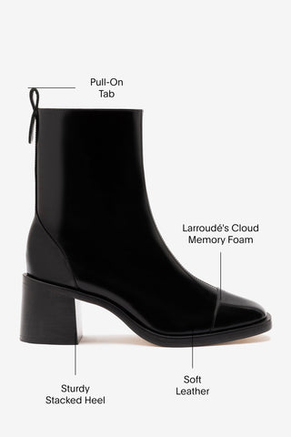 Mini Edie Boot In Black Box Leather