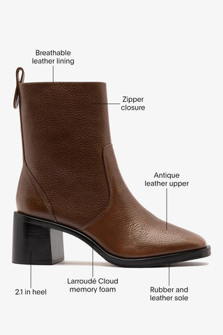 Mini Ricky Boot Burnt Umber Leather Boot Larroudé