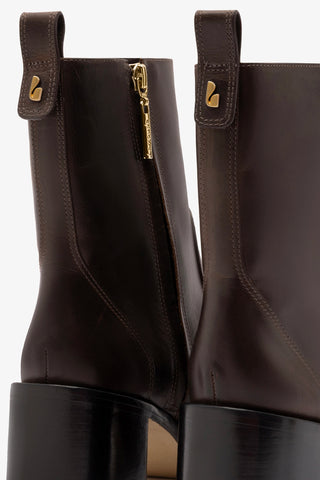 Mini Ricky Boot In Brown Shadow Leather