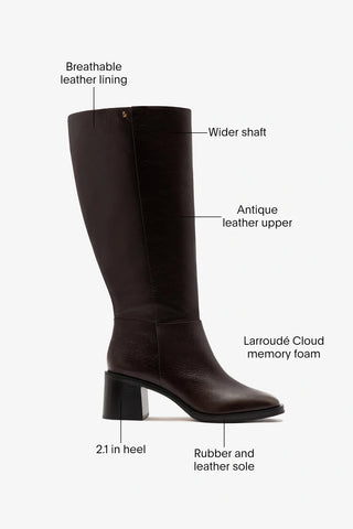 Ricky Wide Boot Brown Leather Boot Larroudé