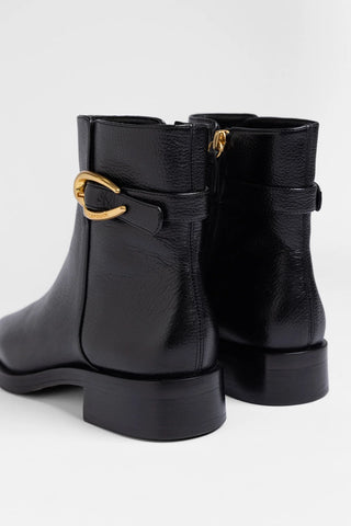 Anne Verona Low Boot Black Leather Boot Larroudé