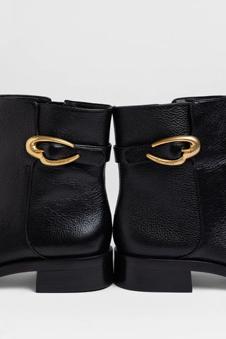 Anne Verona Low Boot Black Leather Boot Larroudé