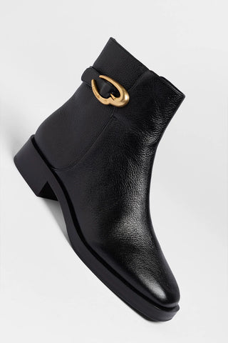 Anne Verona Low Boot Black Leather Boot Larroudé