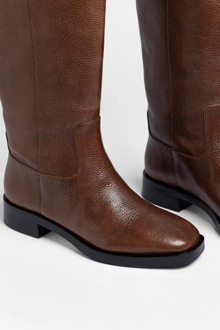 Anne Boot Burnt Umber Leather Boot Larroudé