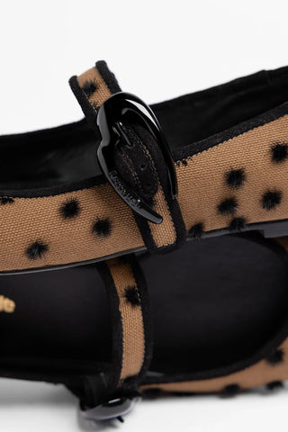 Verona Ballet Flat Cinnamon Polka Dots Fabric