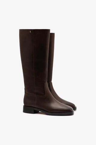 Anne Boot In Brown Shadow Leather