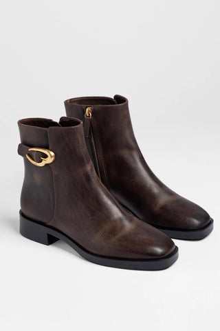 Anne Verona Low Boot Brown Leather Boot Larroudé