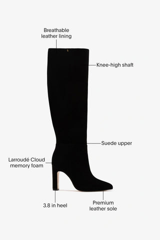 Cindy Hi Boot Black Suede Boot Larroudé