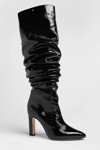 Cindy Slouch Boot Black Patent Leather Boot Larroudé