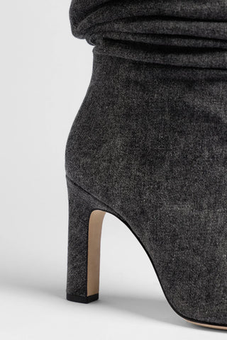 Cindy Slouch Boot Graphite Denim Boot Larroudé