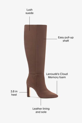Cindy Hi Boot In Burnt Umber Suede Boot Larroudé