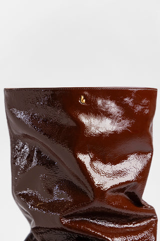 Cindy Slouch Boot Oak Patent Leather Boot Larroudé
