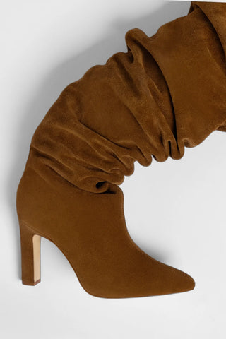Cindy Slouch Boot Russet Suede Boot Larroudé
