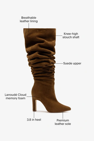 Cindy Slouch Boot Russet Suede Boot Larroudé