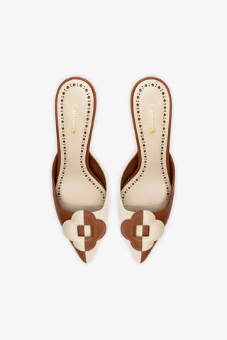 Flora Pump In Caramel and Ivory Leather