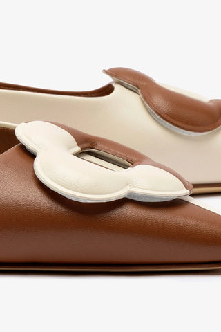 Flora Pump In Caramel and Ivory Leather