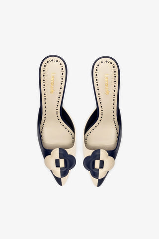 Flora Pump In Navy and Ivory Leather