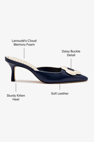 Flora Pump In Navy and Ivory Leather