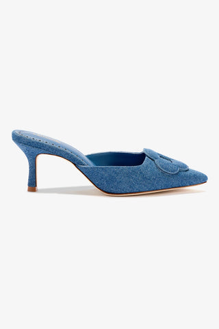 Flora Pump In Blue Stoned Denim