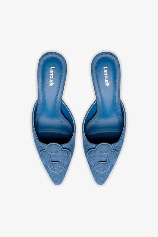 Flora Pump In Blue Stoned Denim