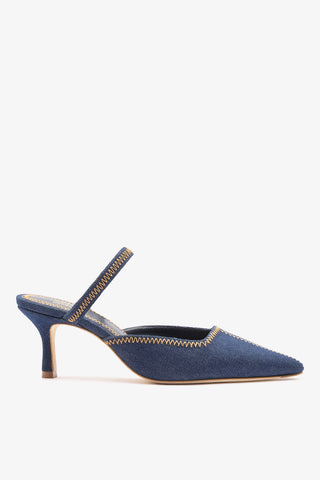 Jonathan Cohen by L.: Zig Zag Pump Blue Denim Pump Larroudé x Jonathan Cohen