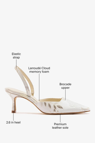 Larroudé x Markarian: Pump Ivory Brocade Pump Larroudé x Markarian