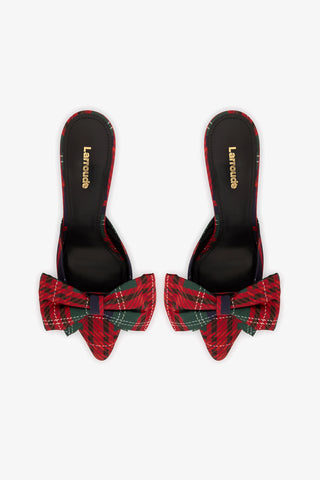 Mini Elle Pump In Red Tartan Satin
