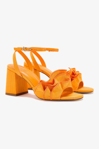 Selena Ruffle Sandal In Mango Fabric