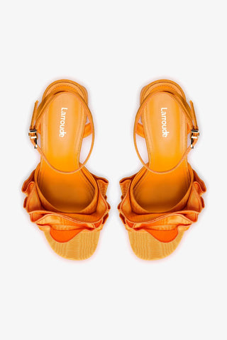 Selena Ruffle Sandal In Mango Fabric