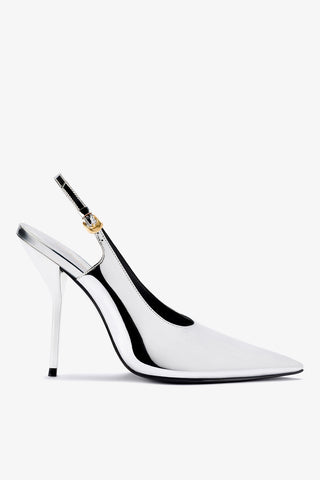 Larroudé x Altuzarra Pump In Silver Specchio